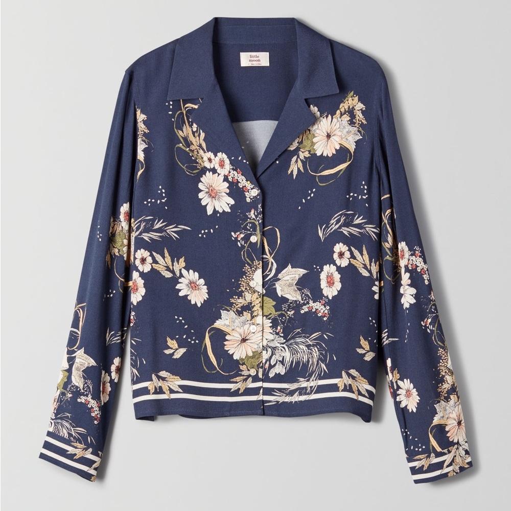 Aritzia Little Moon Abelia Floral Button Down Shirt